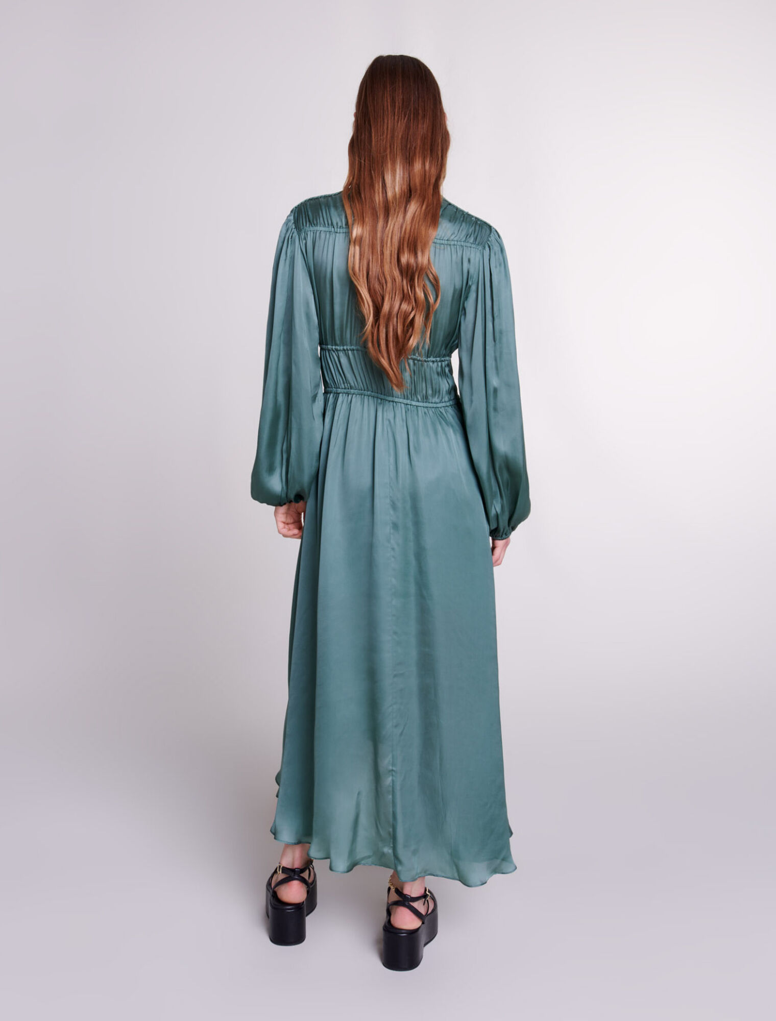 Vestido largo satinado