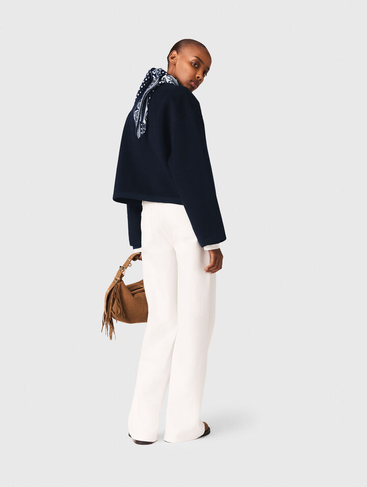 Chaqueta doble cara, gal&oacute;n trenzado