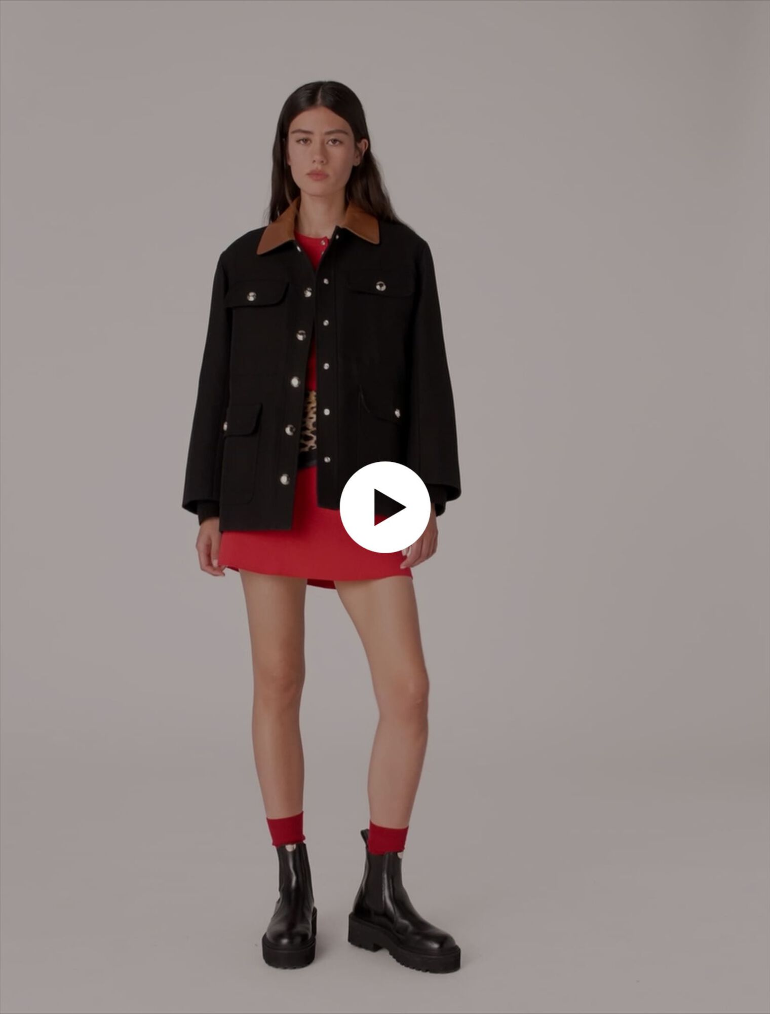 Parka cuello piel