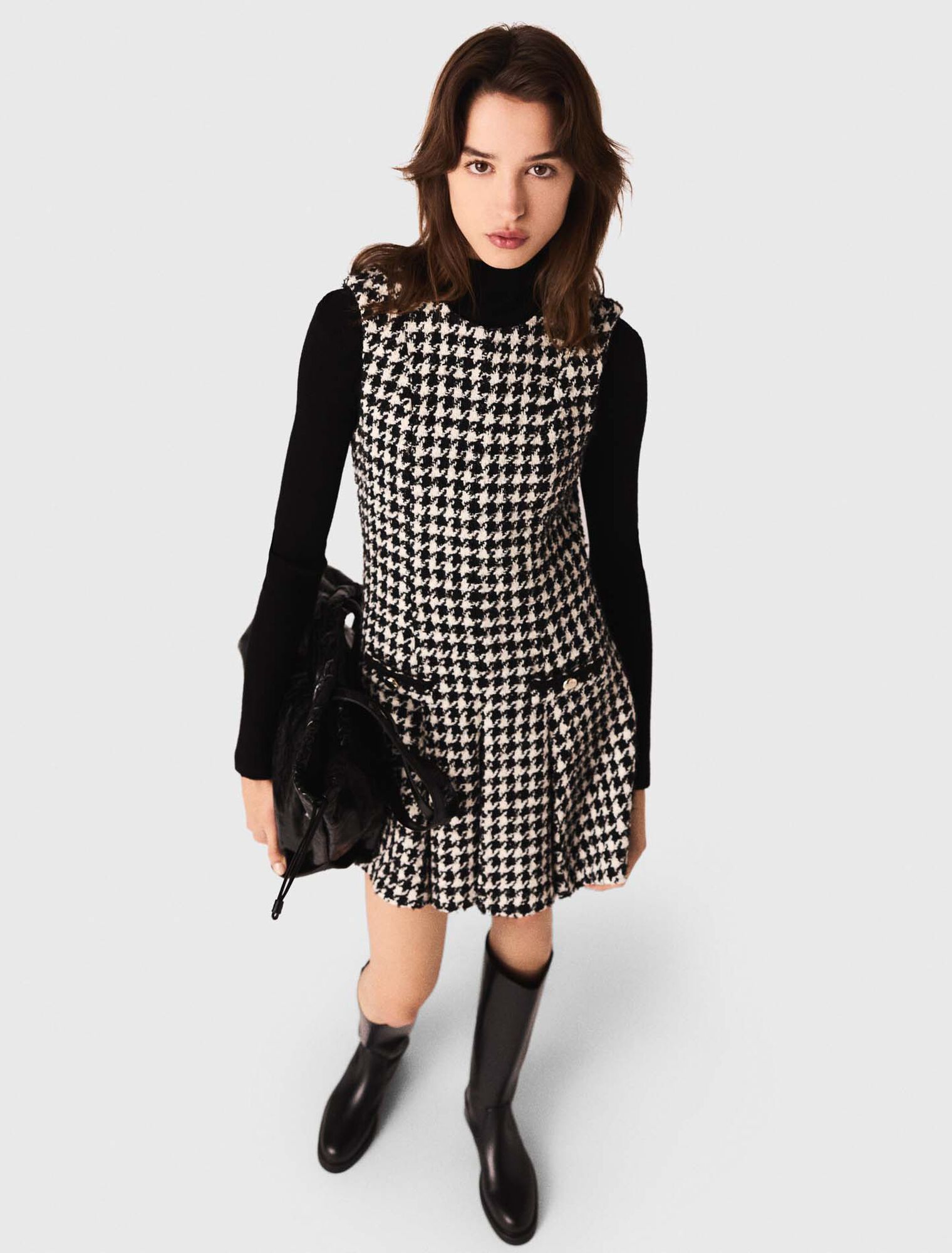 Vestido de tweed acampanado