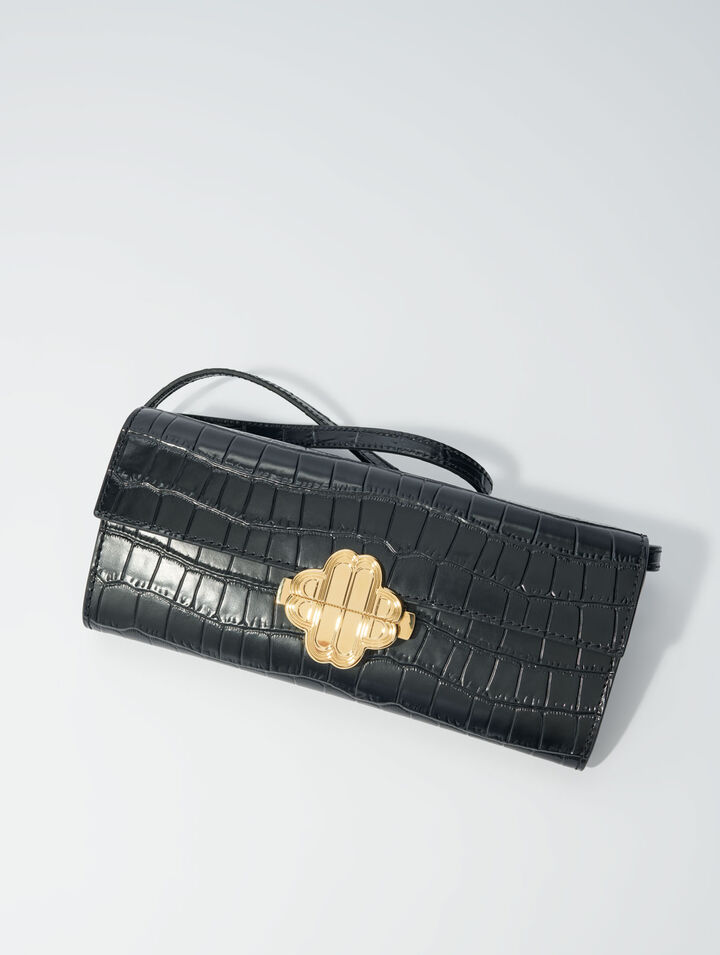 Bolso en cuero repujado de cocodrilo
