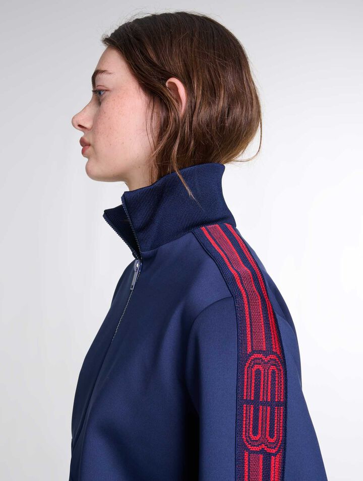 Sudadera de cremallera con bandas