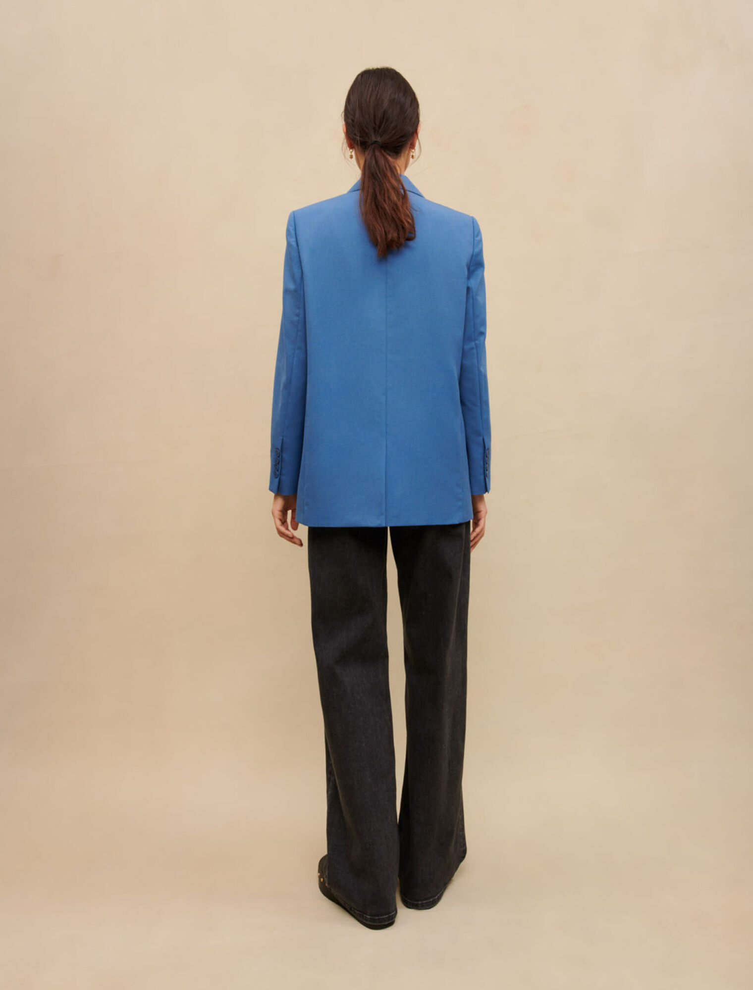 Chaqueta de traje recto azul
