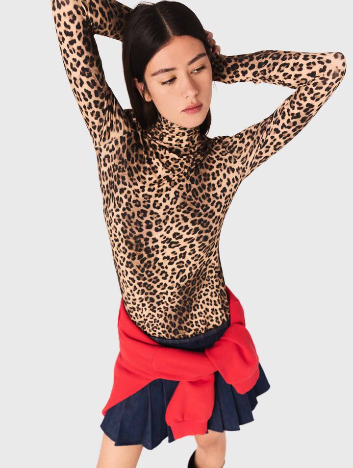 Camiseta con estampado de leopardo