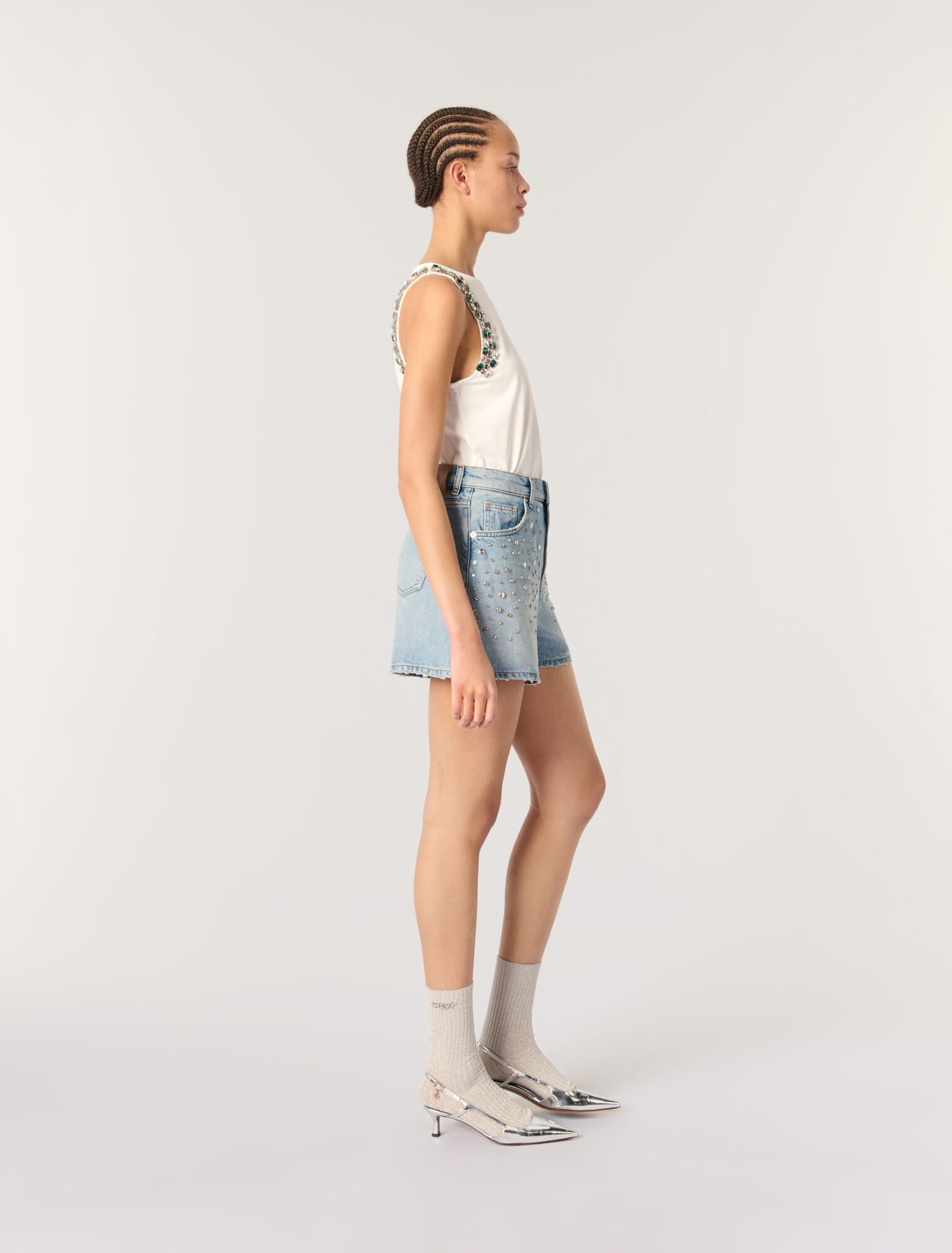 Camiseta de tirantes con strass