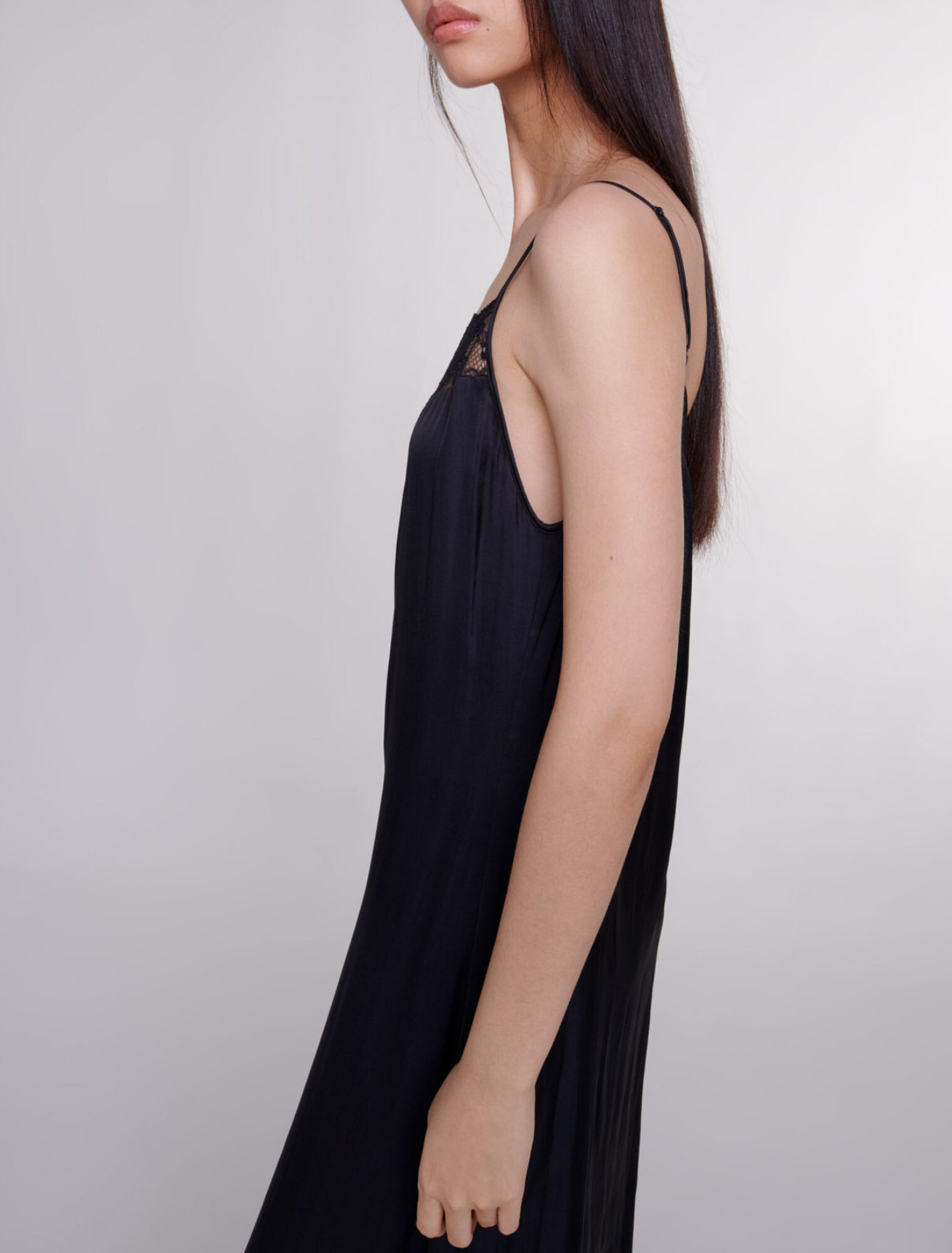 Vestido largo de satén