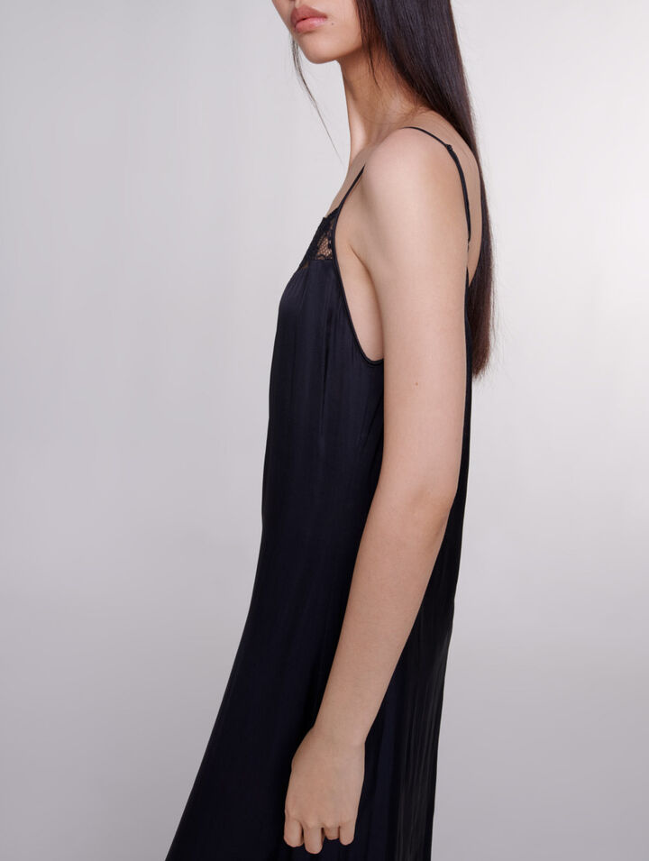 Vestido largo de satén