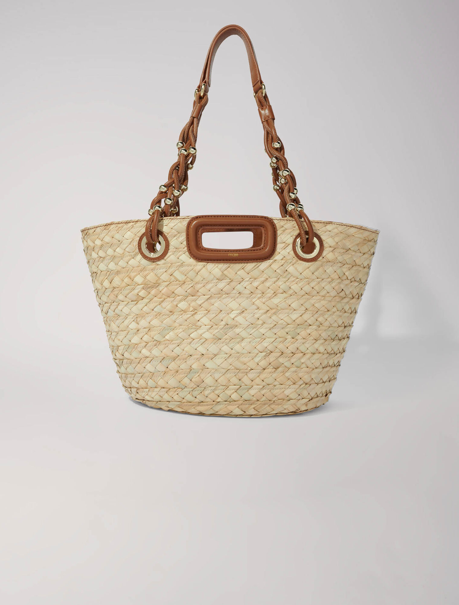 Cesta trenzada de rafia