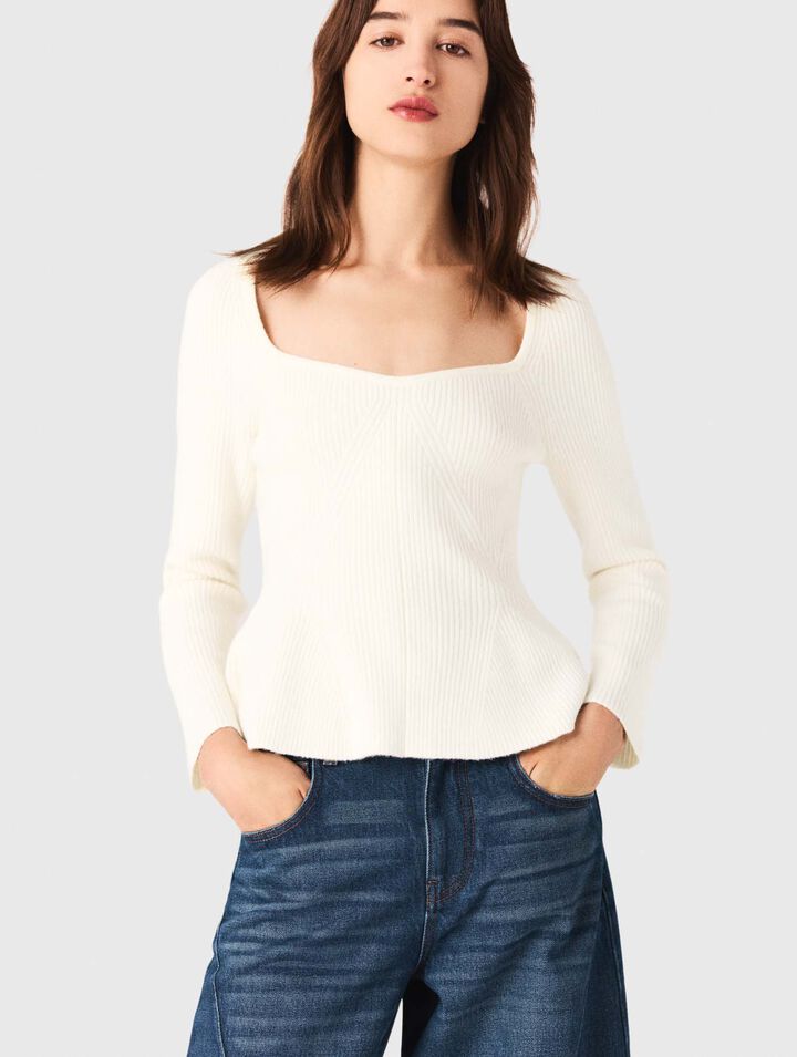 Jersey con talle peplum