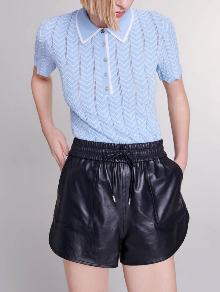 Pantalón corto de cuero