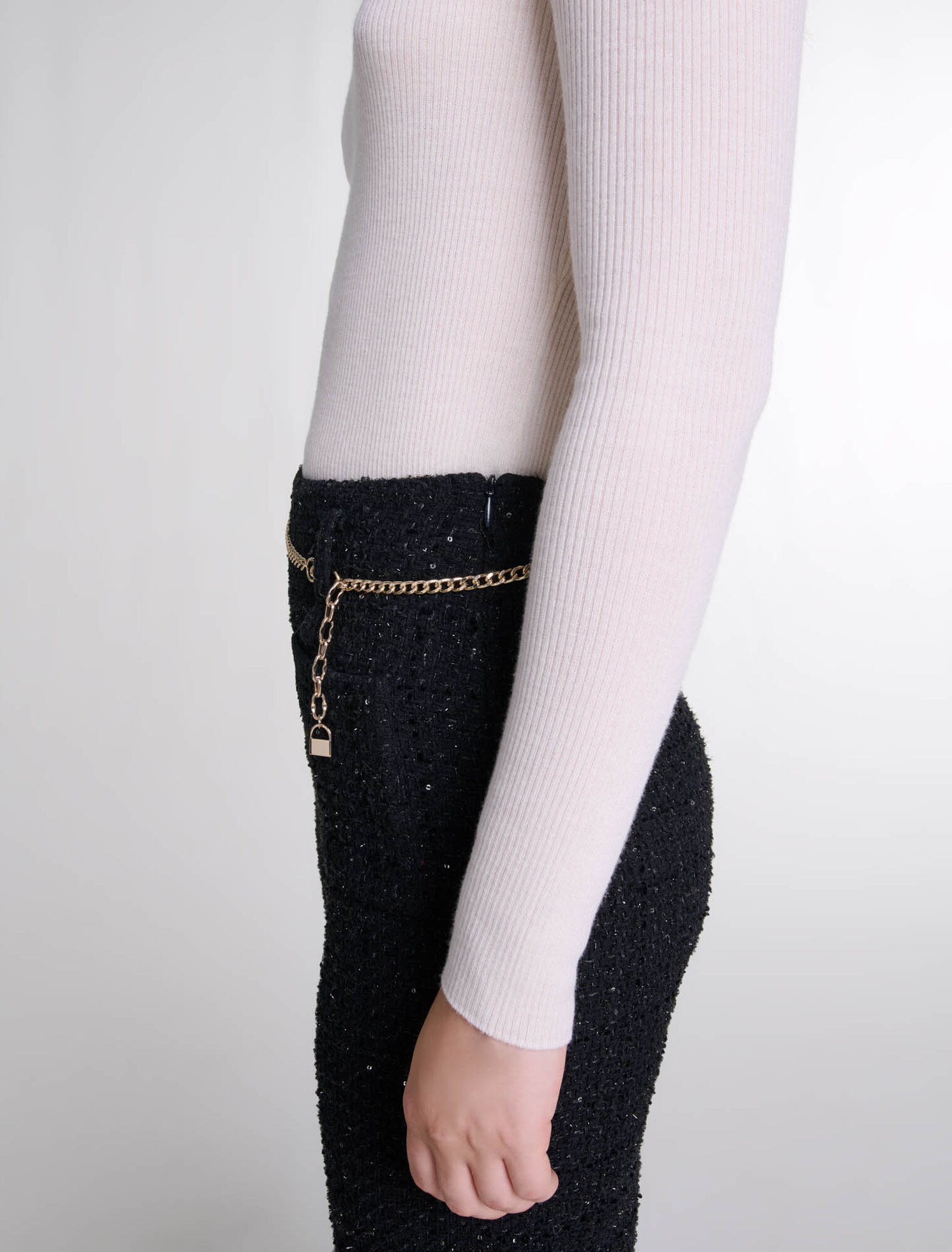 Pantalón de tweed lentejuelas