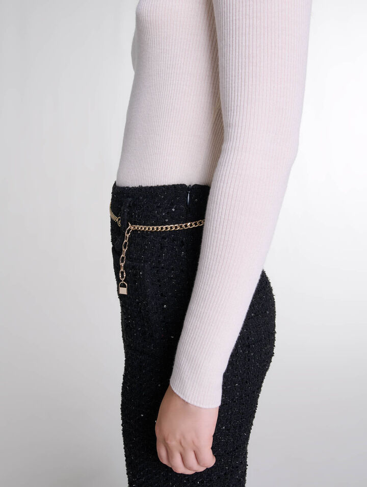 Pantalón de tweed lentejuelas
