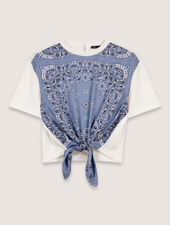 Camiseta anudada con estampado
