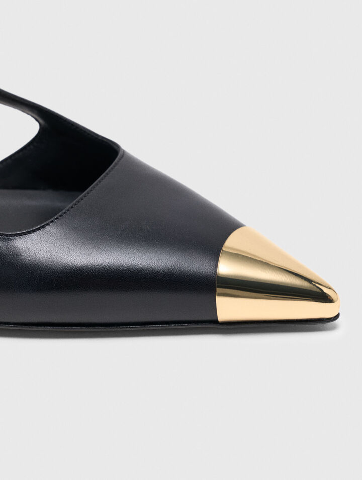 Zapatos de tacón slingback de piel