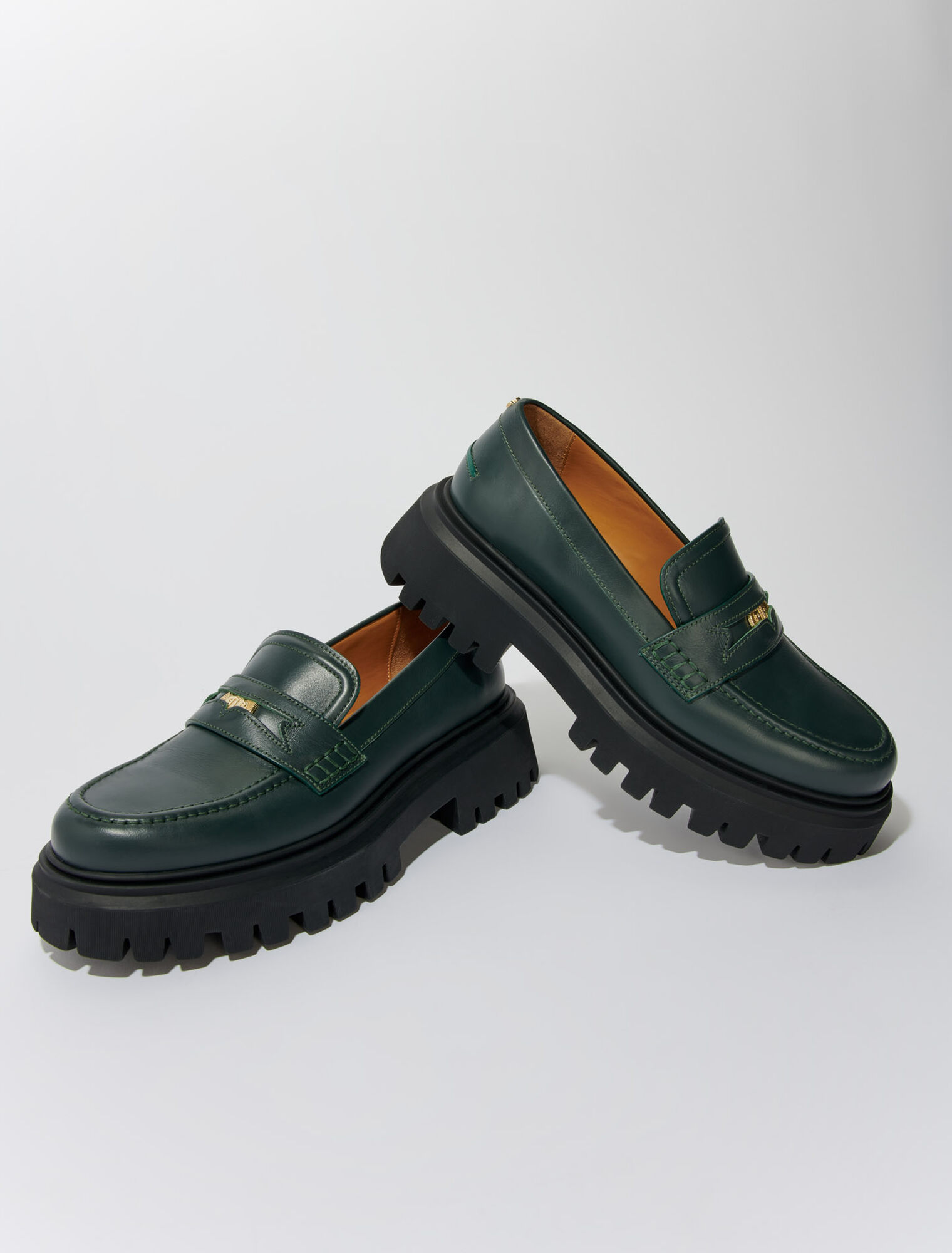Mocasines de plataforma de piel