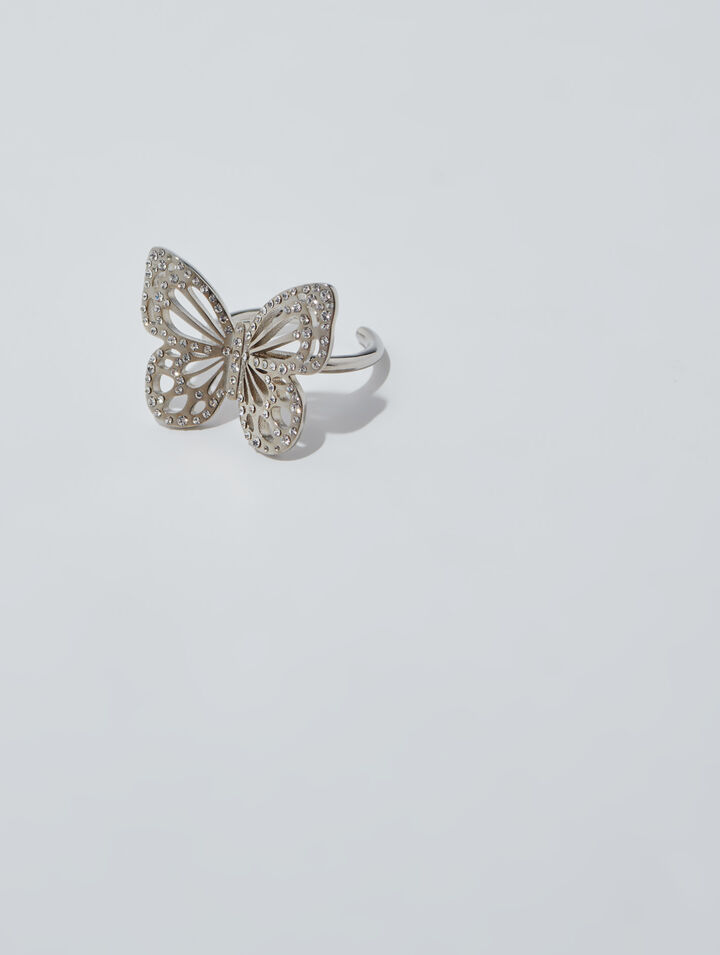 Anillo mariposa con strass