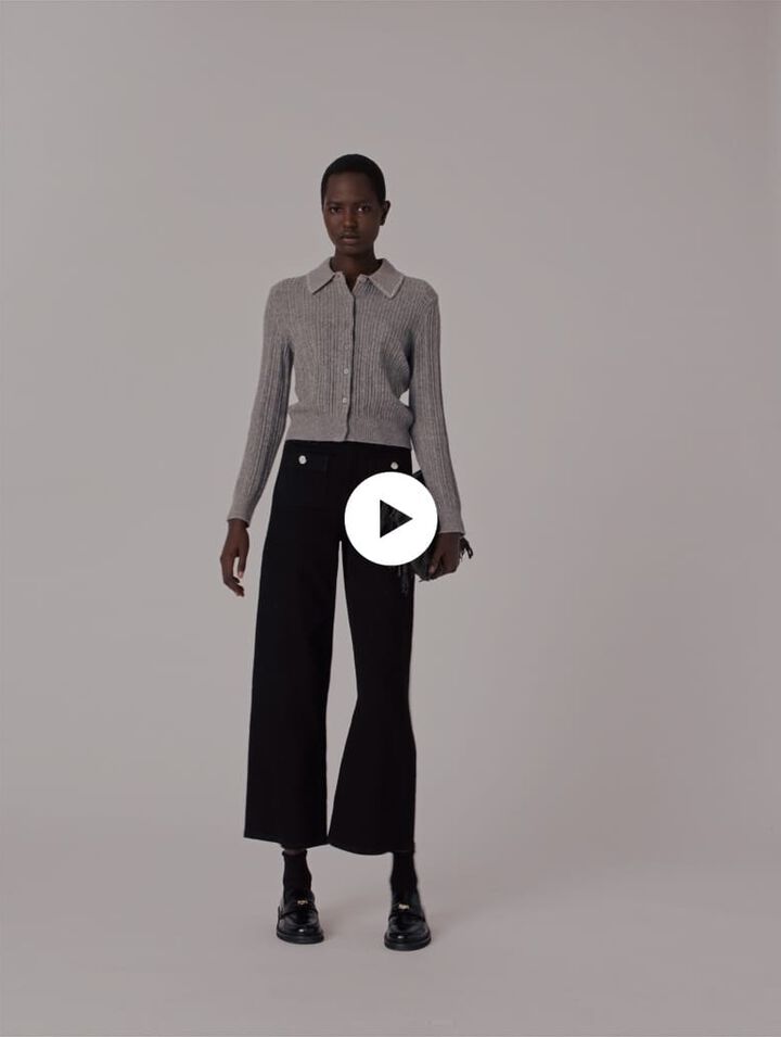 Vaquero recto con bolsillos de parche