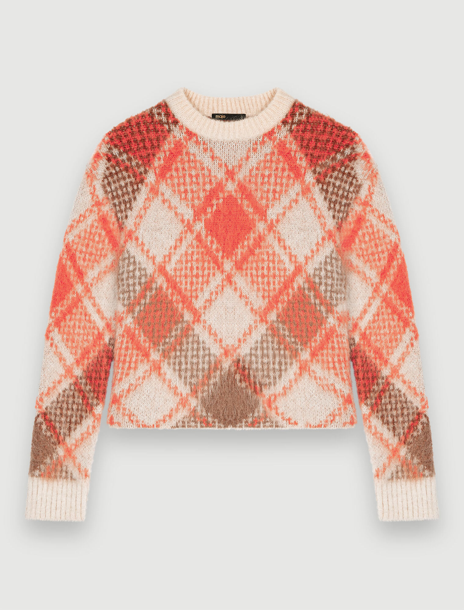 Jersey suave de jacquard de rombos