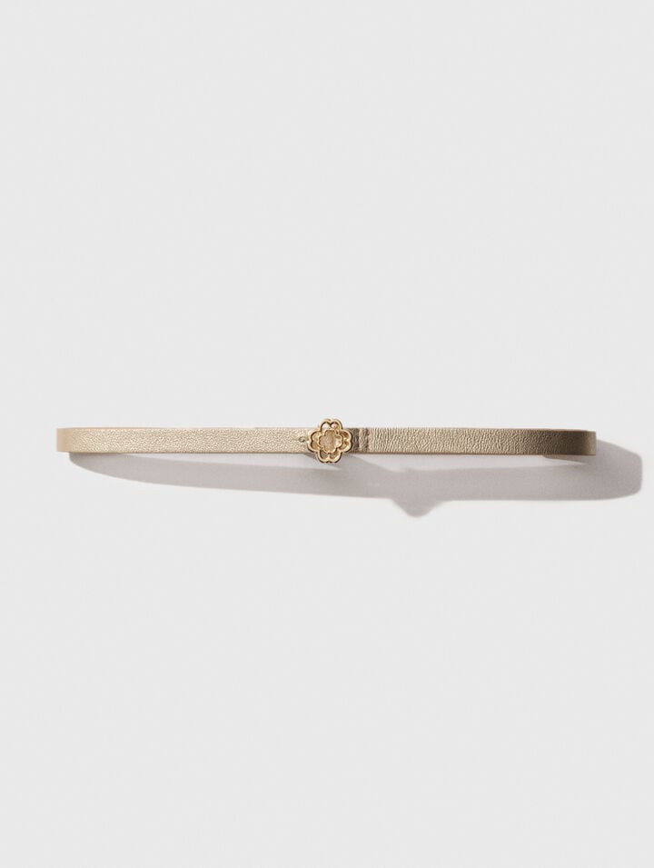 Cinturón fino con hebilla Clover