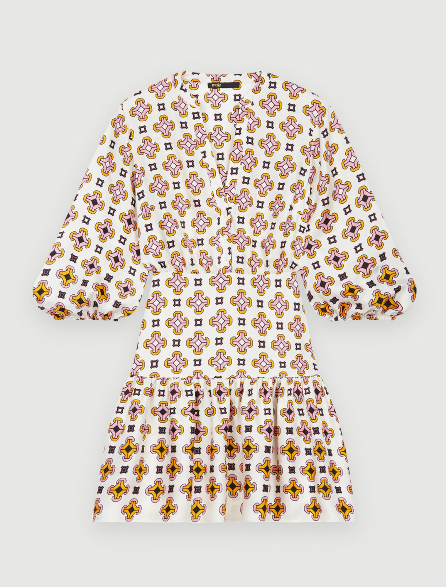 Vestido de seda estampada
