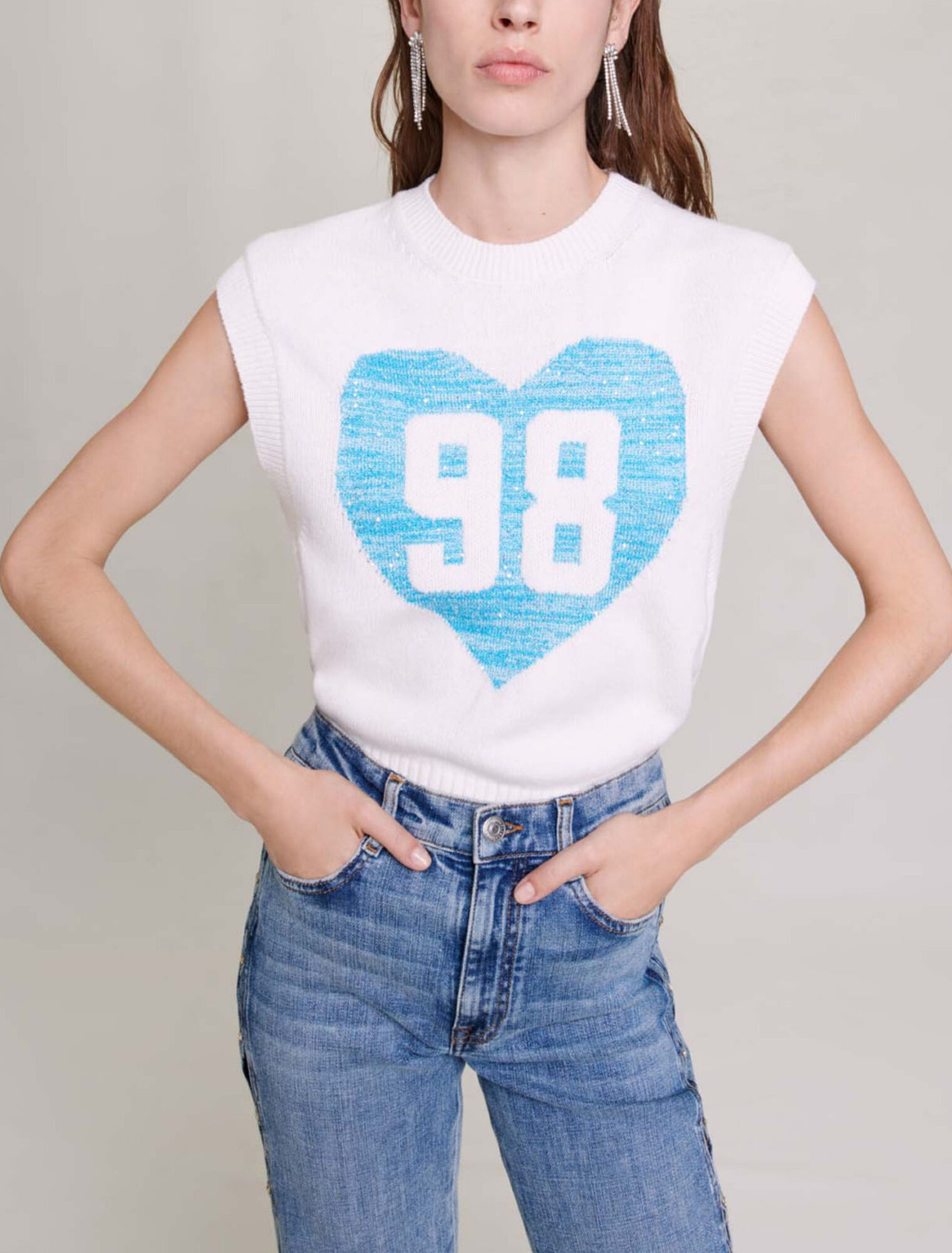 Jersey sin mangas con corazones