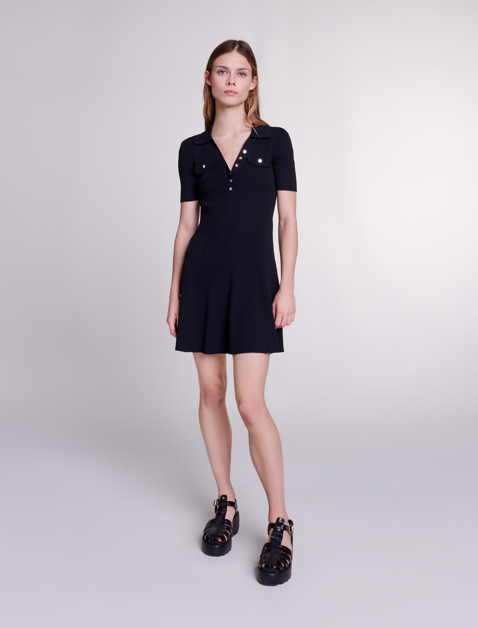 Vestido corto de punto