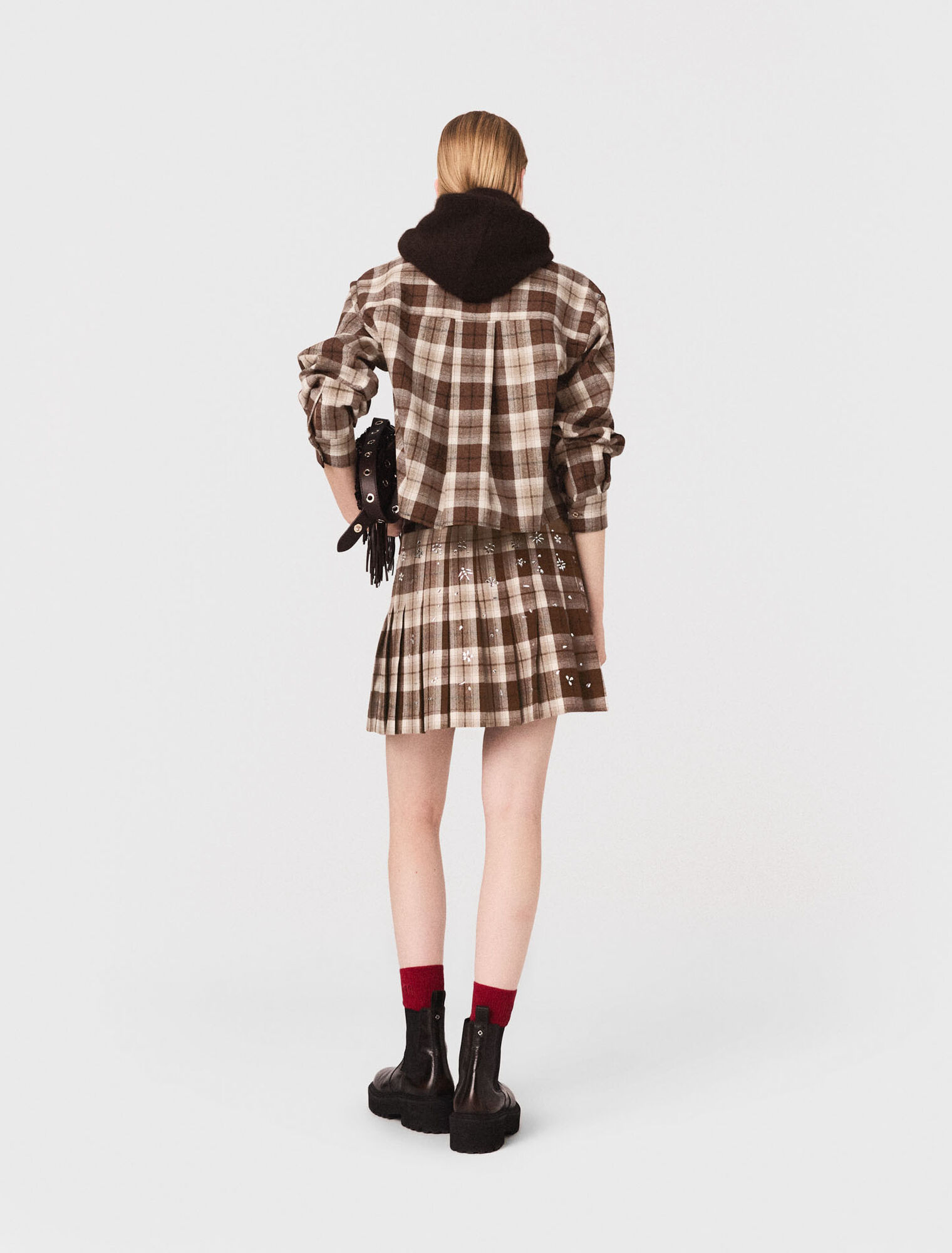 Camisa de cuadros con pedrería