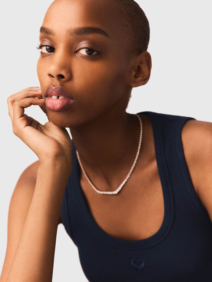 Collar de cascada con strass