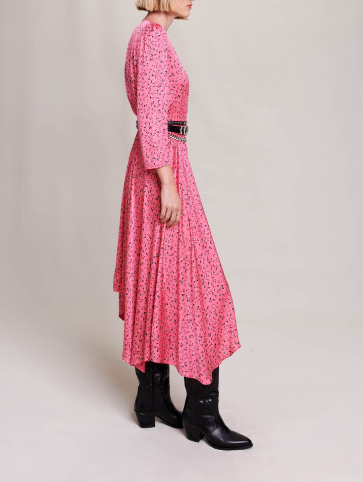 Vestido midi con estampado floral