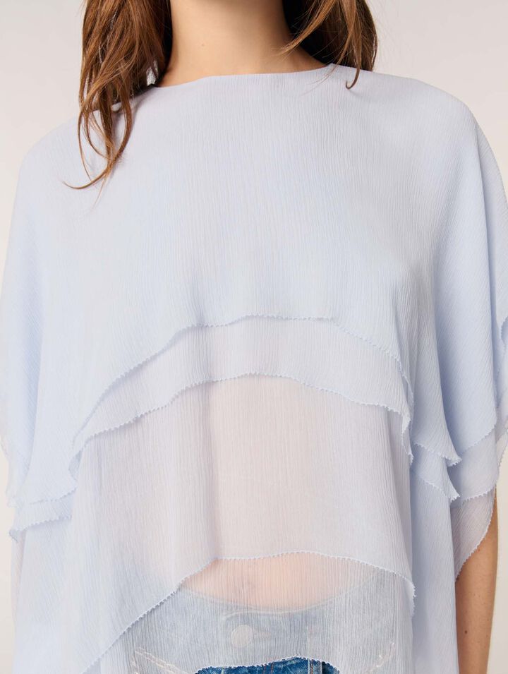 Top de muselina con volantes