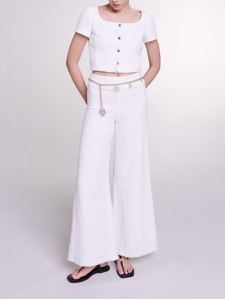Pantalón ancho de tweed