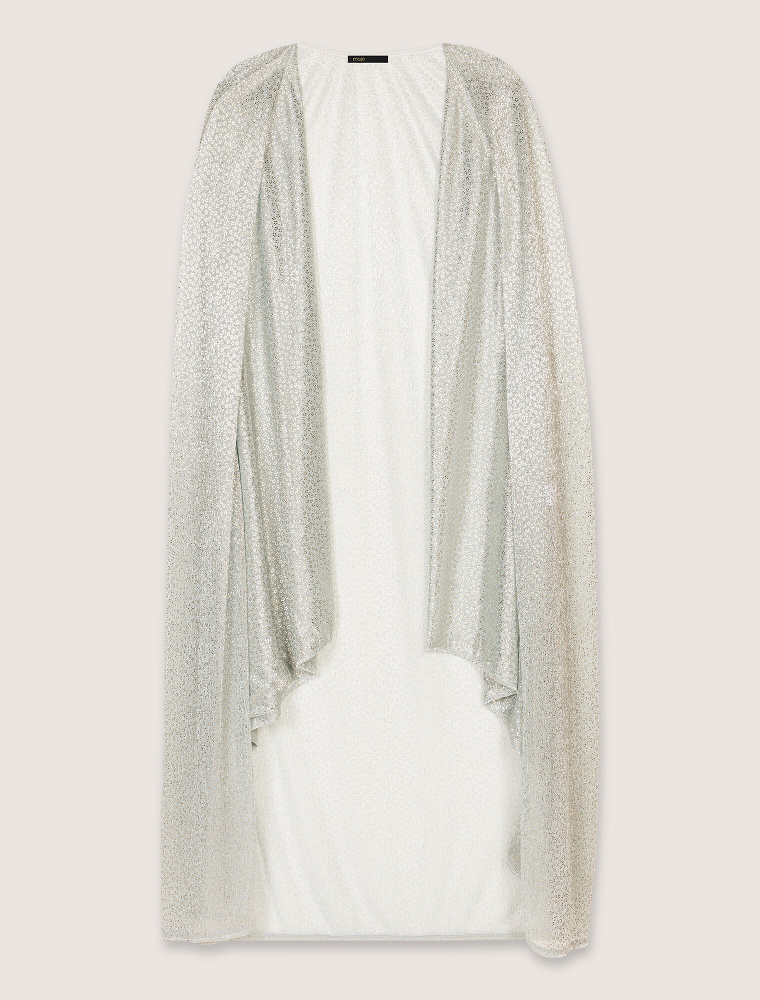 Vestido largo con capa de lurex