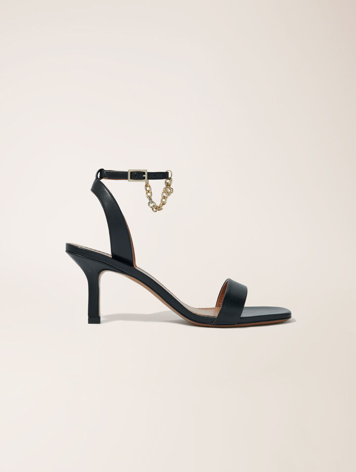 Sandalias de tacón de piel