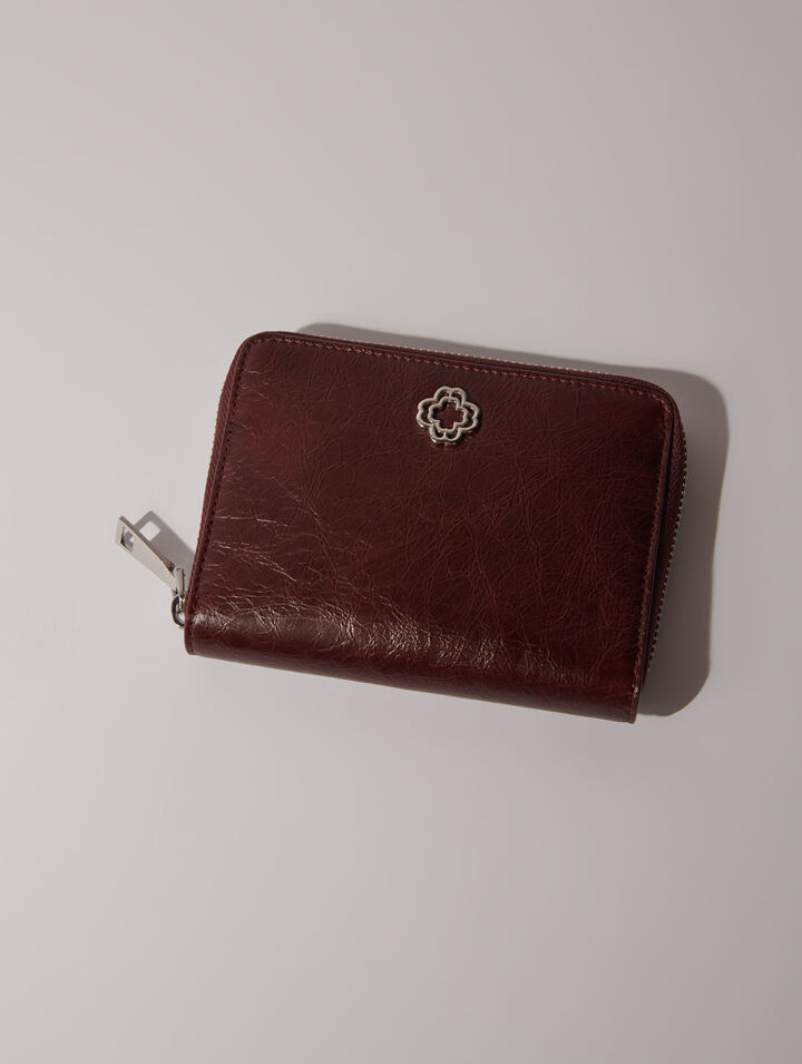 Cartera de cuero agrietado