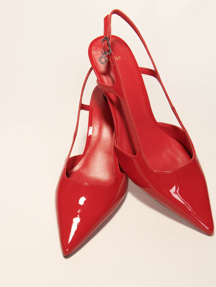 Zapato de tacón slingback de charol