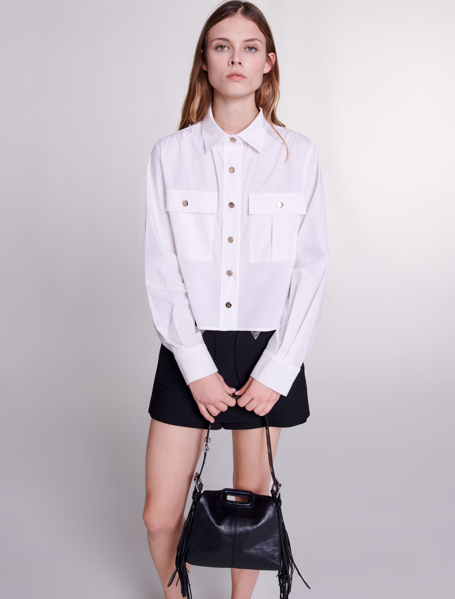 Camisa corta de algodón