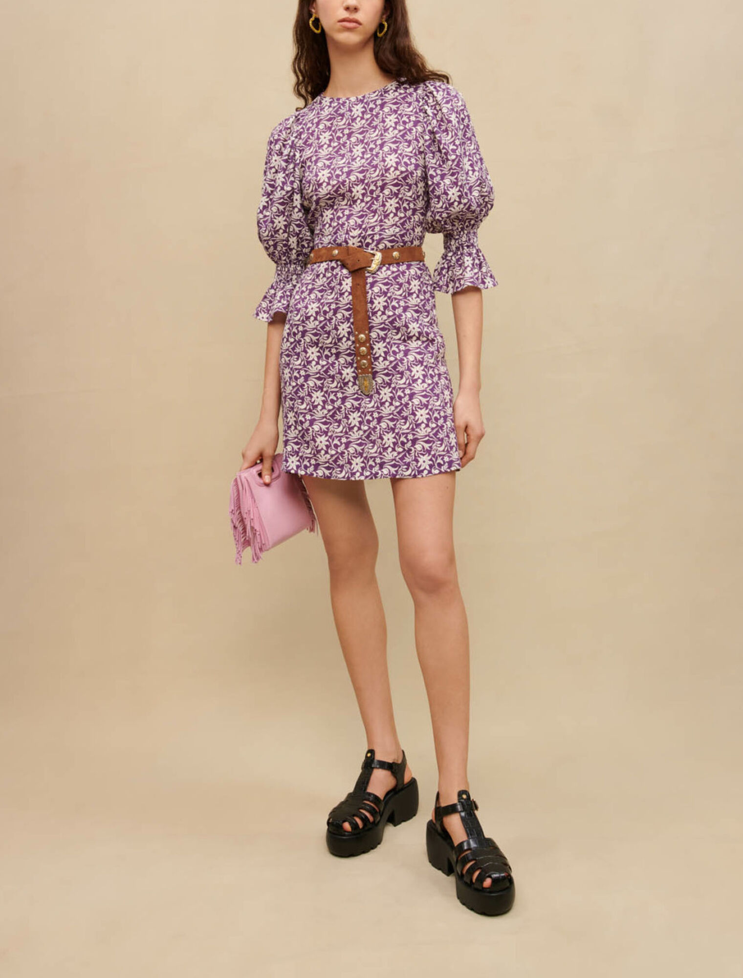 Vestido corto estampado floral