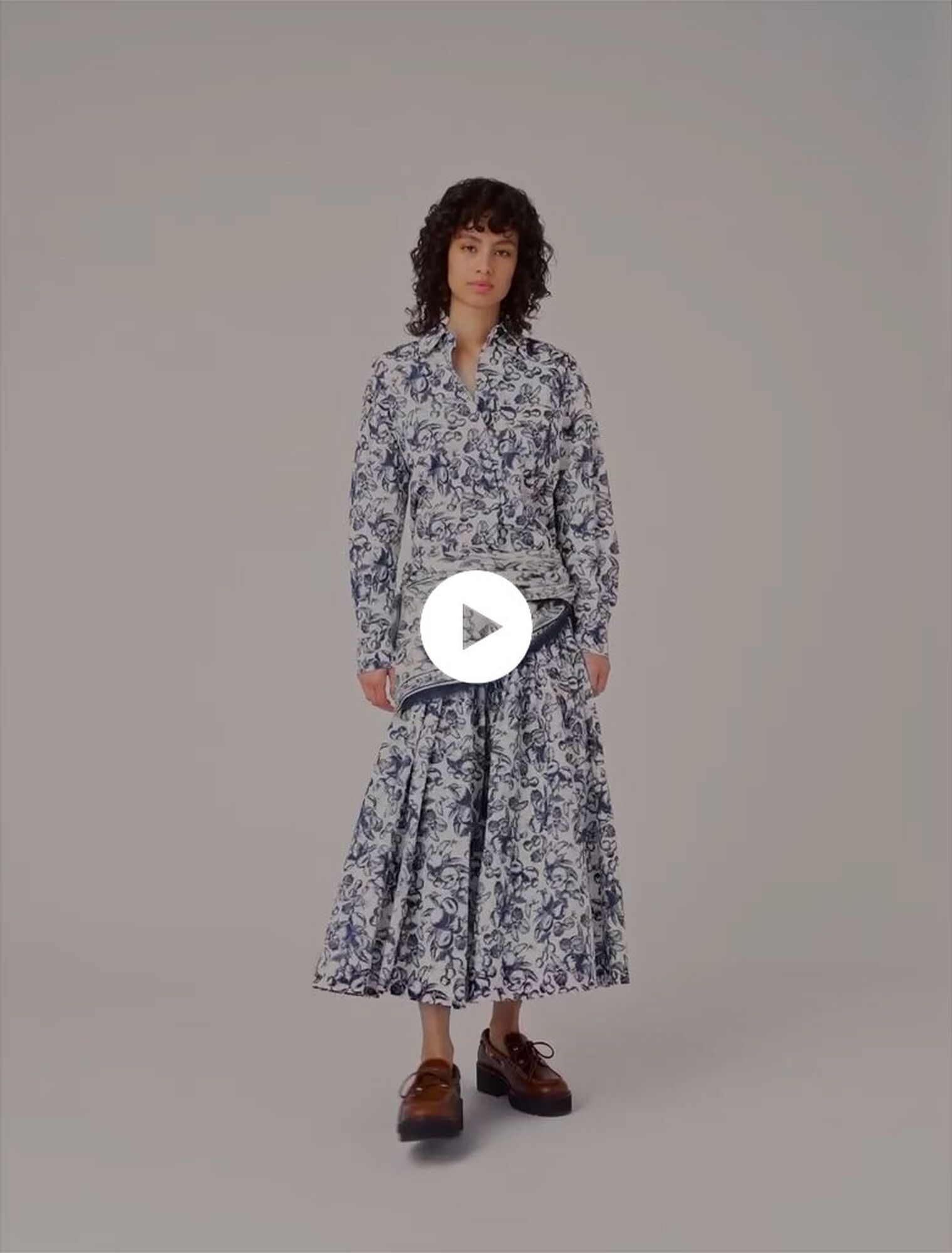 Camisa larga estampada