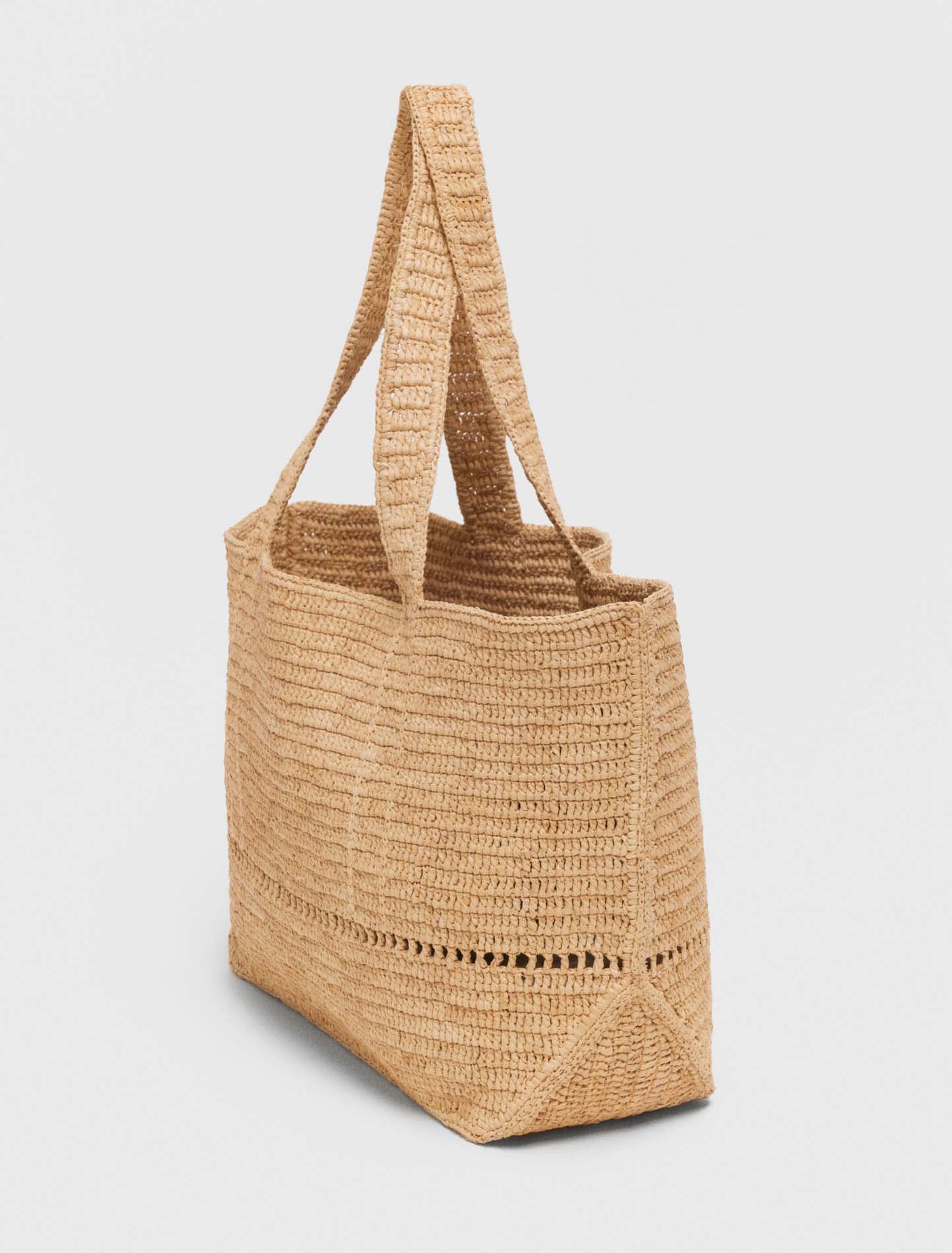 Bolso cabás de ganchillo en rafia