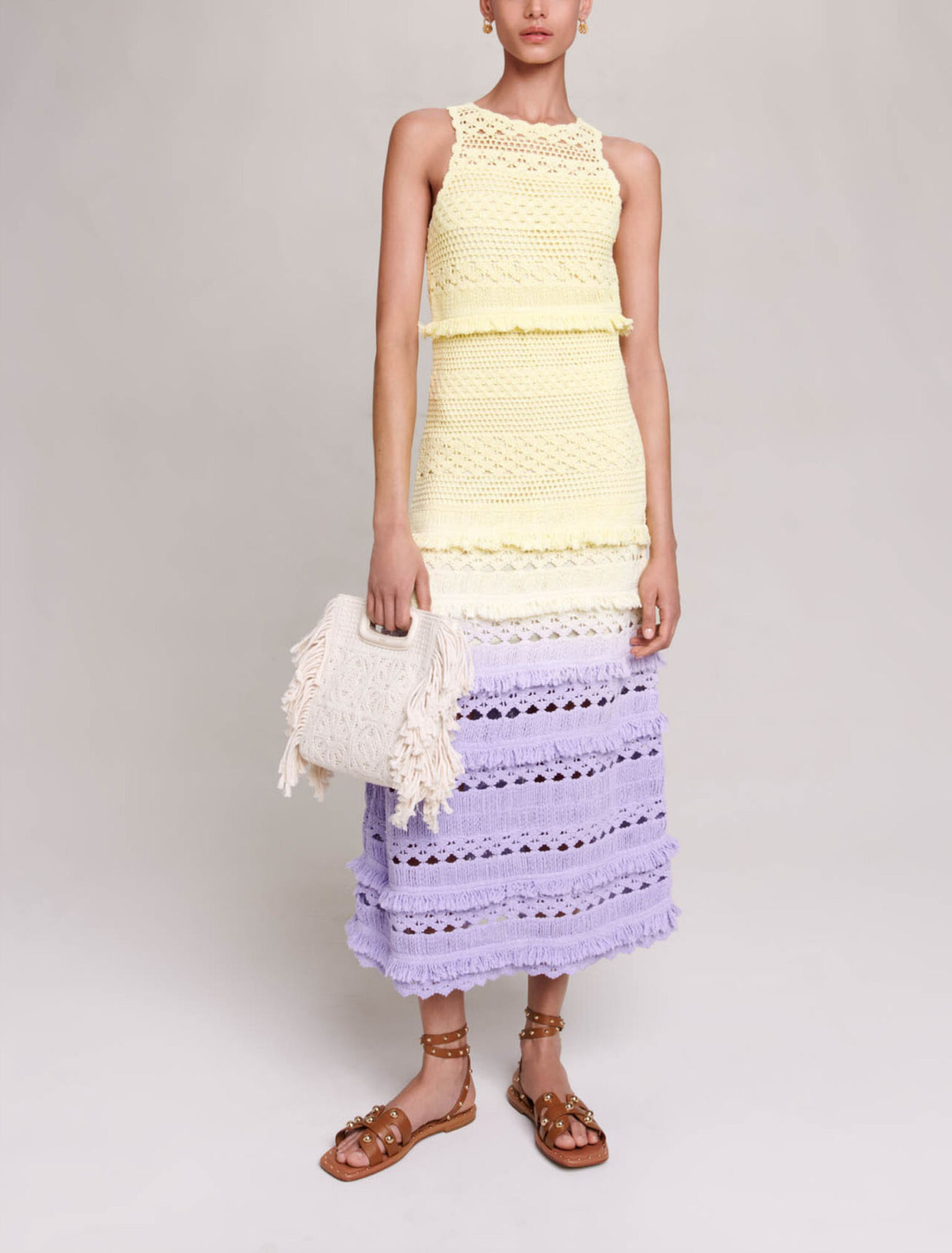 Maxi vestido de crochet