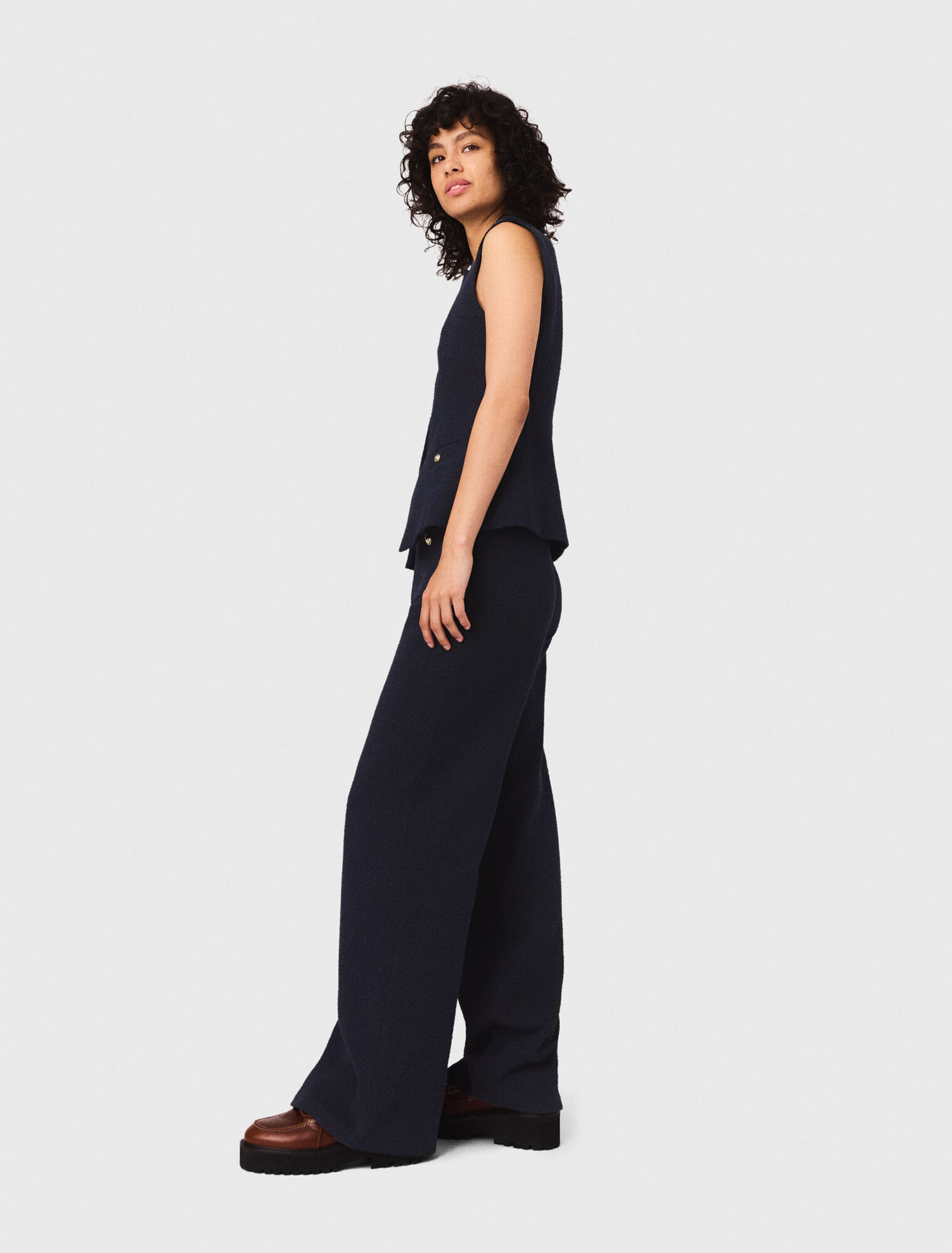 Pantalón recto de tweed