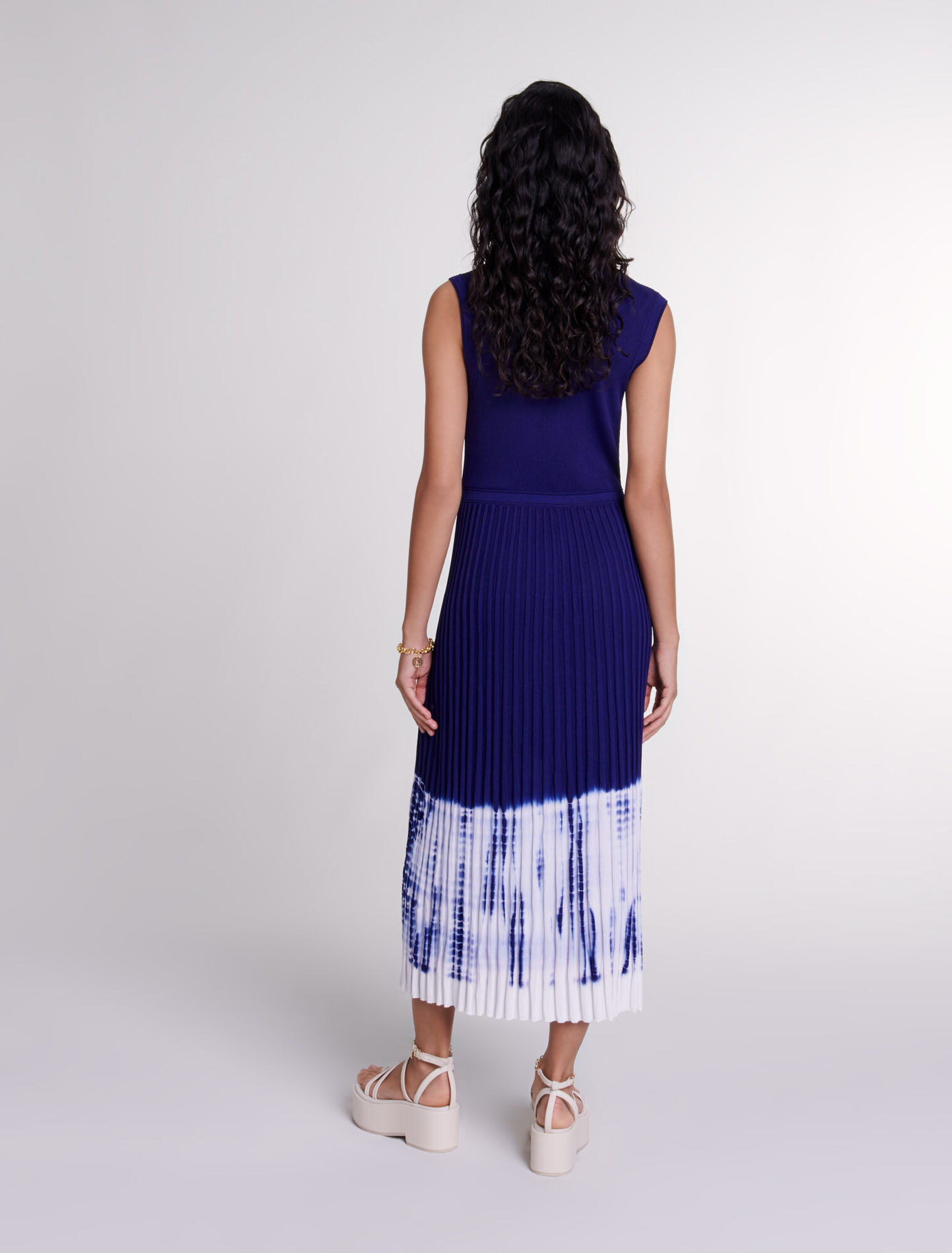 Vestido largo de punto tie an dye