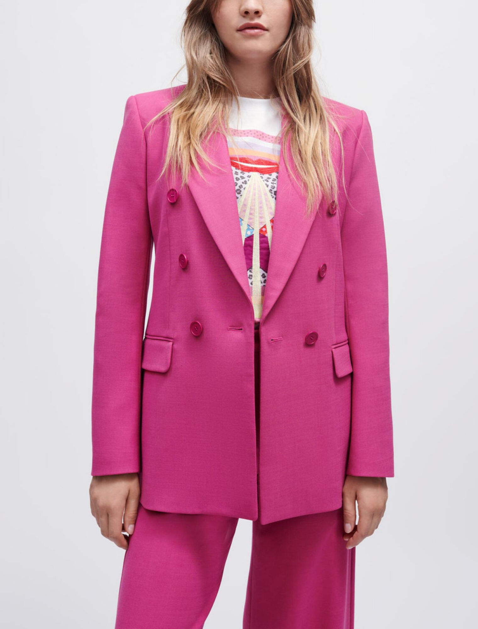 Chaqueta de traje doble botonadura