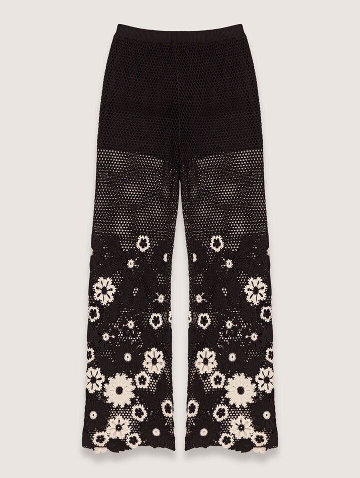Pantalón de ganchillo floral