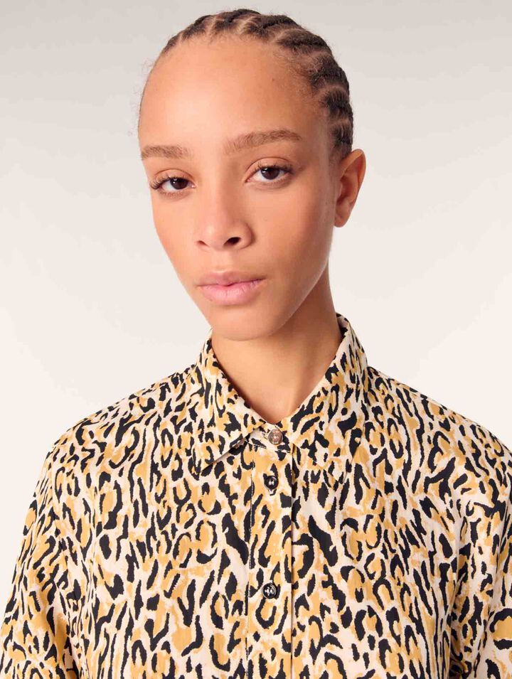 Vestido midi estampado de leopardo