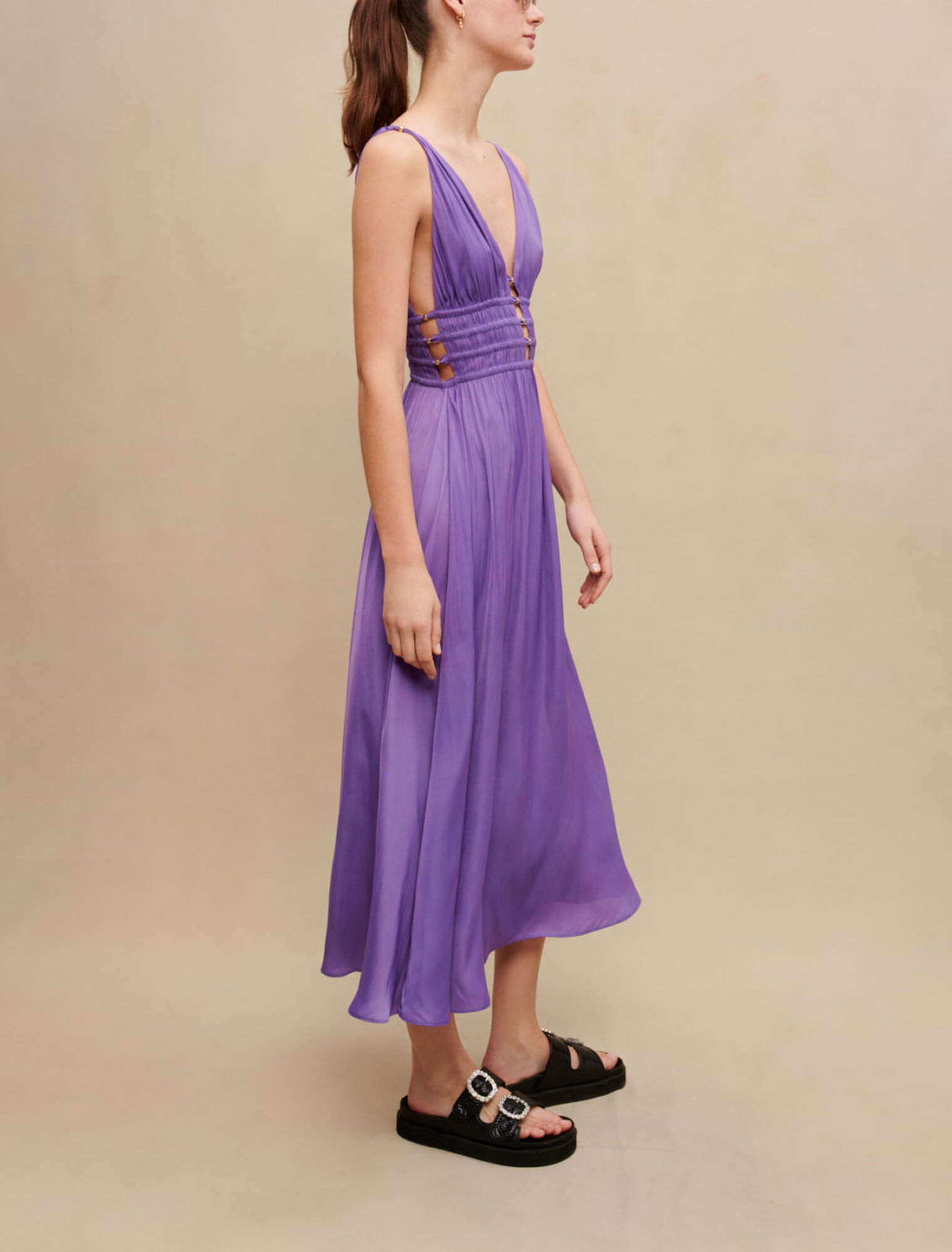 Vestido largo satinado