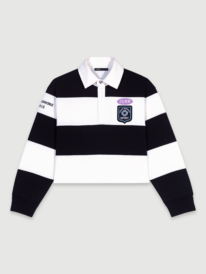 Polo a rayas con bordados