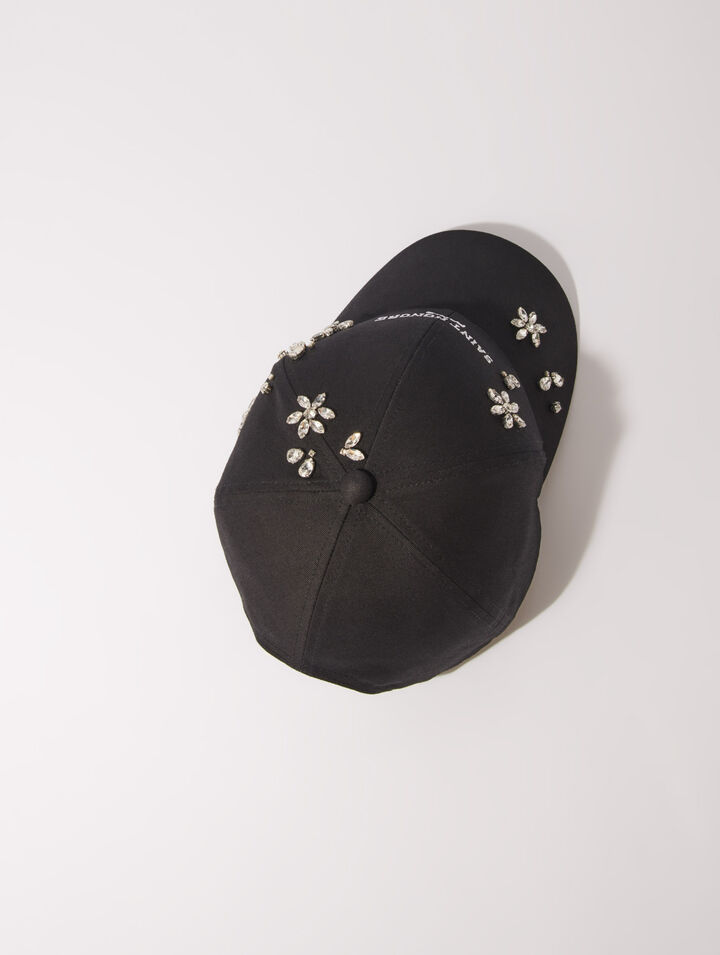 Gorra de algodón y strass