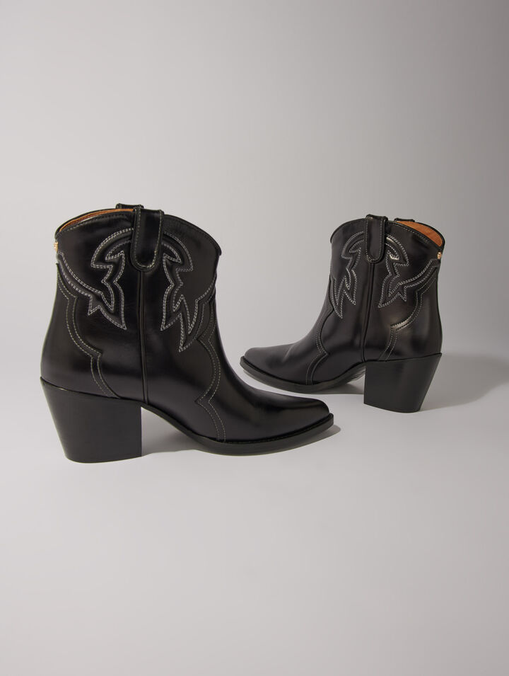Botines cowboy de cuero
