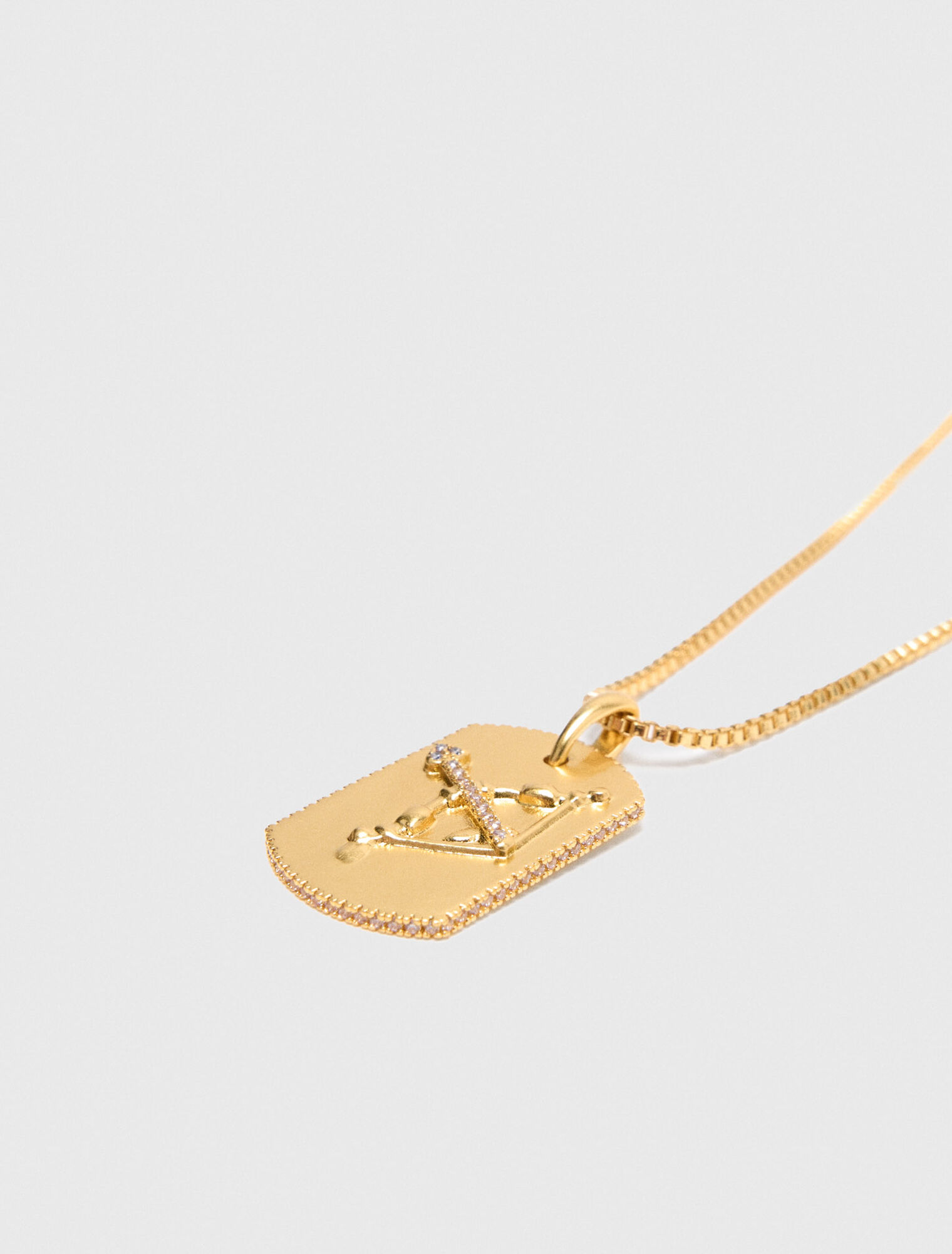 Collar placa signo del zodiaco